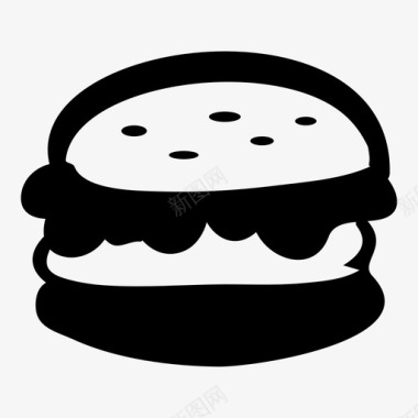 汉堡素描餐厅图标图标