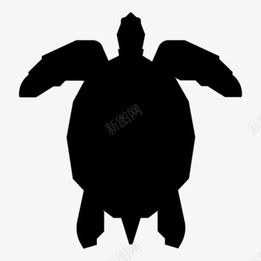 海龟乌龟游泳图标图标