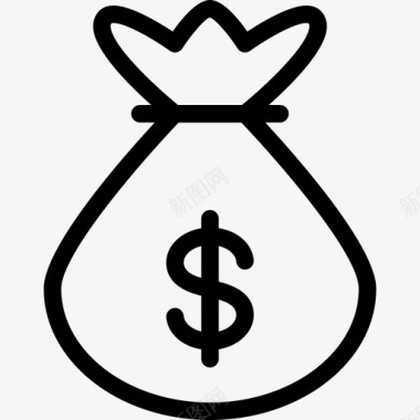 火焰美元图标钱袋现金货币图标图标