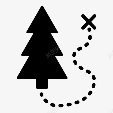 冬天松树导航x旅行图标图标