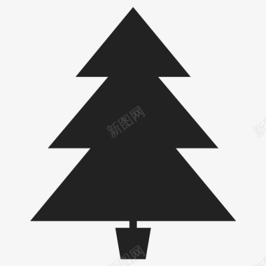 冬天松树圣诞树常绿森林图标图标