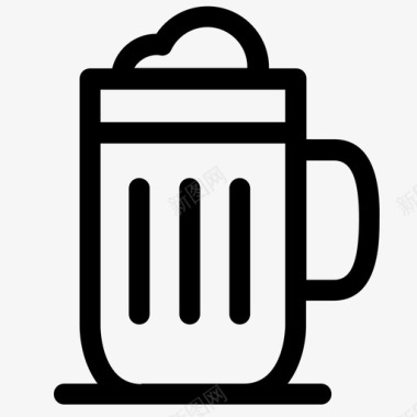 国产啤酒啤酒啤酒杯泡沫啤酒图标图标