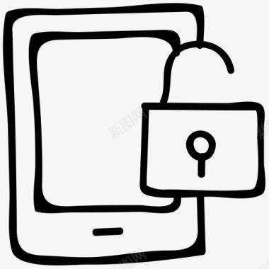 电脑和媒体平板电脑锁定密码图标图标