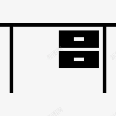 书桌电脑桌办公桌图标图标