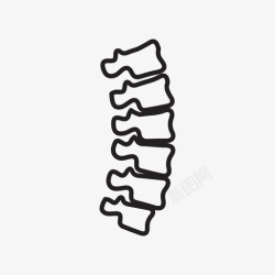 白色骨骼嵴柱脊柱脊骨弯曲脊柱图标高清图片