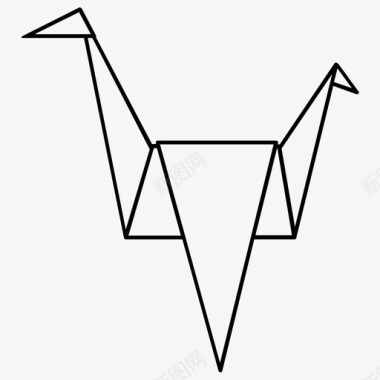 纸鹤折纸纸动物图标图标
