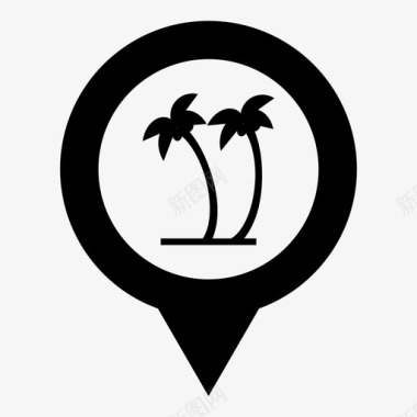 棕榈树高大度假村图标图标