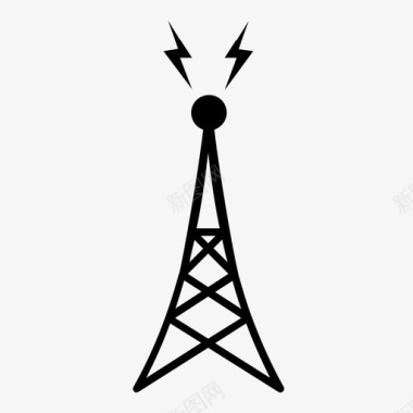 无线电发射塔wifi电台图标图标