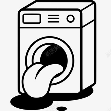 冬天衣服洗衣机吐舌头累了图标图标