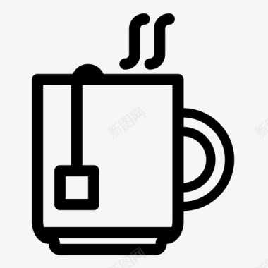 logo标识茶舒适的热的图标图标