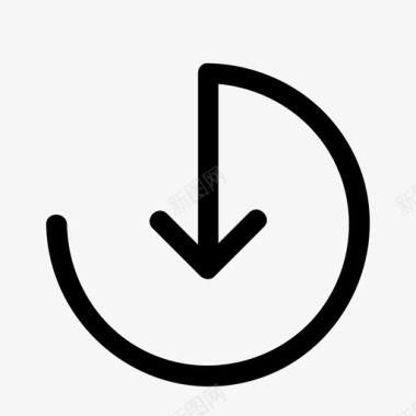 向左旋转向下滚动导航轮廓图标图标