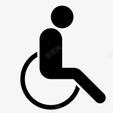 轮椅使用者无障碍轮椅使用者伤残人士图标图标