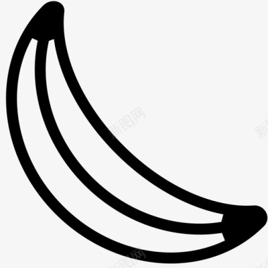 香蕉无皮热带图标图标
