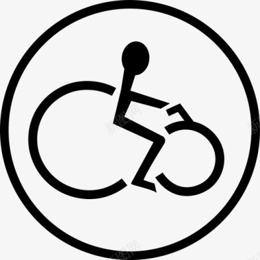 残疾人摩托车手图标图标