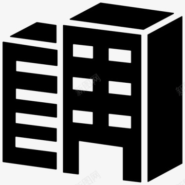 建筑与城市商业建筑结构现代图标图标