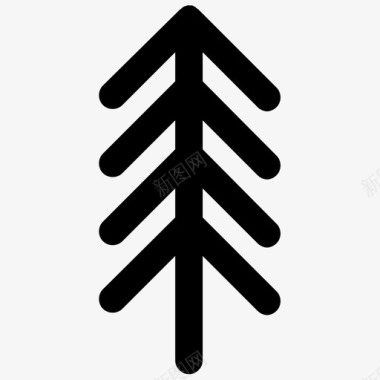 冷杉树树实心图标图标