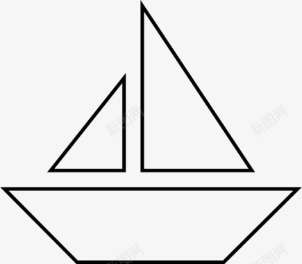 帆船海上运输游艇图标图标