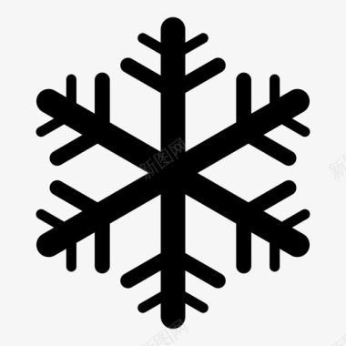 雪花标志雪花极地冷藏图标图标