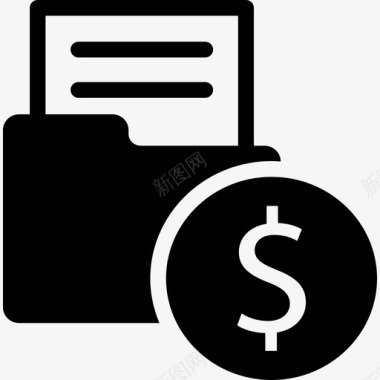 财务文件夹钱包卡片持有人图标图标