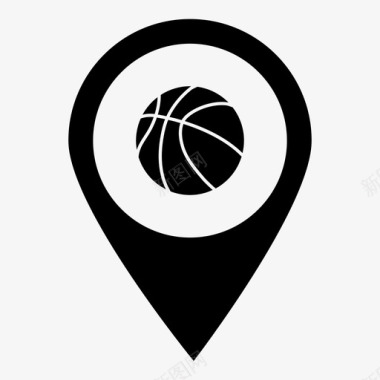 地点定位篮球场运动指针图标图标