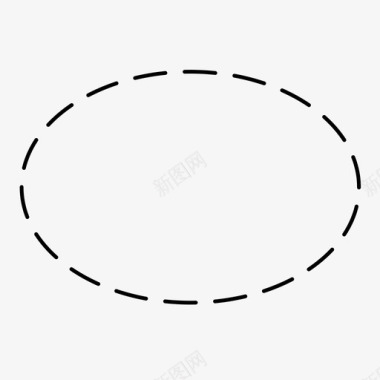 椭圆形虚线形状图标图标