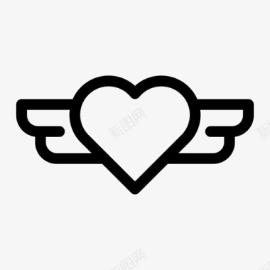 翅膀的心飞翔的心浪漫爱图标图标