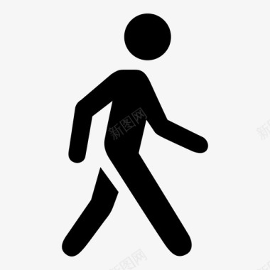 运动小人图标矢量素材人运动步行者图标图标