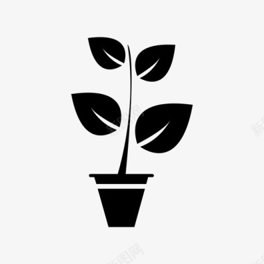 盆栽植物花盆自然图标图标