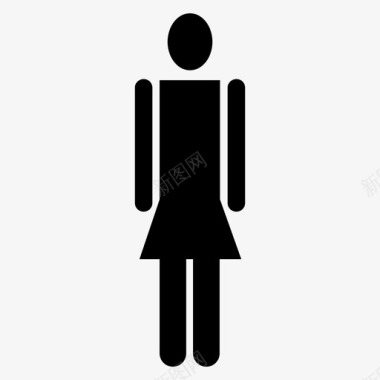 女性洗手间标志女孩图标图标