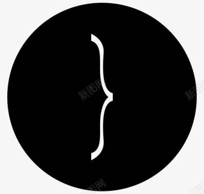 墨迹数字2右大括号左数学图标图标