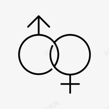 生物学男性和女性生物学性别图标图标
