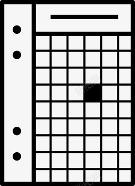 字母吊链网格纸孔冲孔正方形图标图标