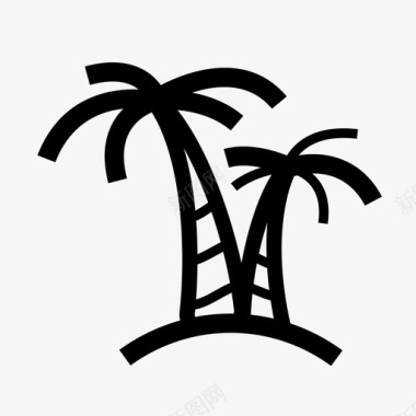 棕榈树绿色自然图标图标