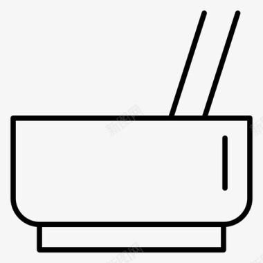 一碗面条中餐筷子图标图标