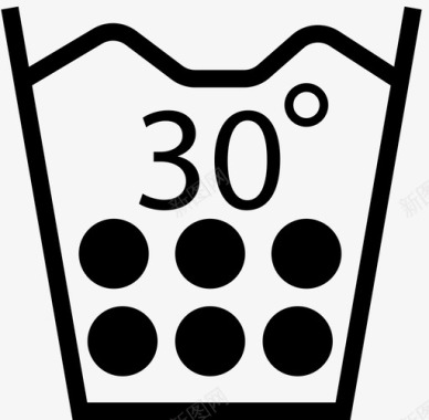 洗衣图标冷水机洗30摄氏度清洁洗衣图标图标