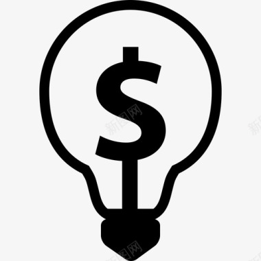 灯泡里的美元符号商业人力资源图标图标