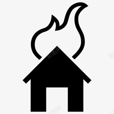 烧毁房子融合恐慌图标图标
