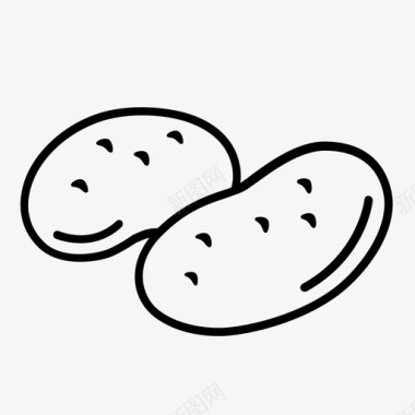 马铃薯如土豆蔬菜图标图标