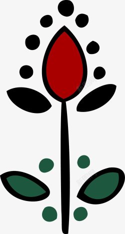 北欧民间手绘插画图绿植素材
