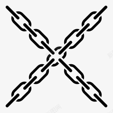连接链条连接耐用图标图标