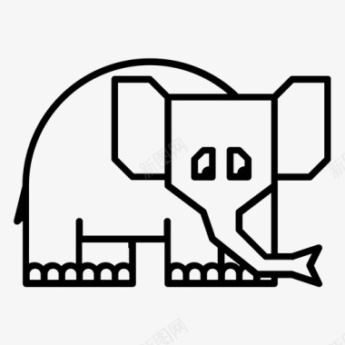 大象宠物几何动物图标图标