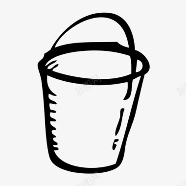 水桶水铁罐图标图标
