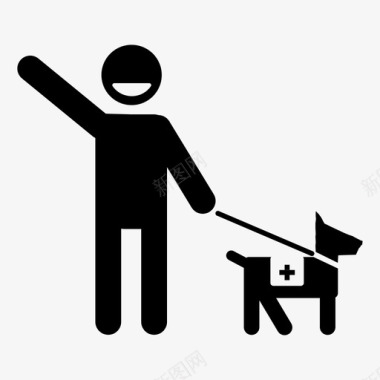 卡通泰迪狗服务狗导盲犬帮助图标图标