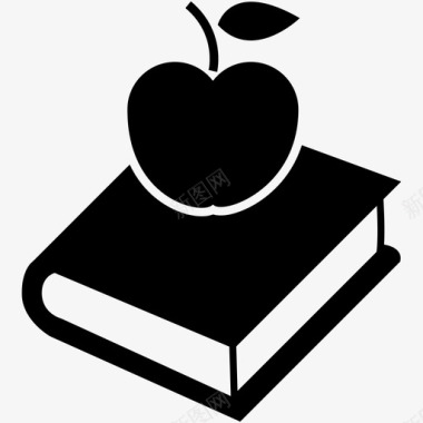 教育书上的苹果苹果和书图标图标