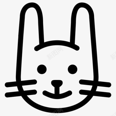 兔子动物男孩图标图标