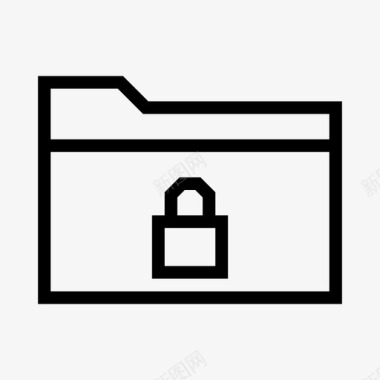 锁定文件夹方框集合图标图标