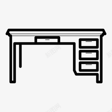 办公空间立面办公桌工作工作空间图标图标