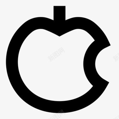 咬苹果甜简单图标图标