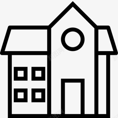 房屋建筑教堂图标图标