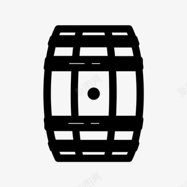 啤酒音乐节桶威士忌大桶图标图标